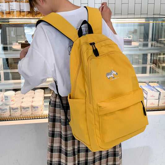 School Bag Female Students Korean Version of High School Students High School Students Large Capacity Nylon Cloth Backpack