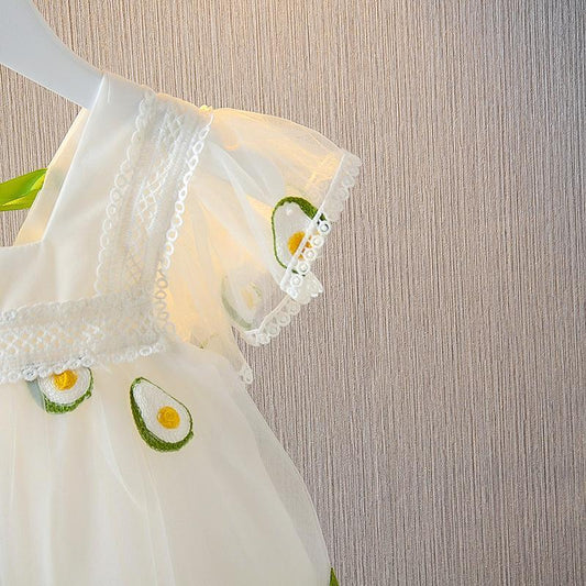 1-5 Year Old Baby Girl Cute Dress Summer Open Back Gauze Skirt Girl Flying Sleeve Princess Skirt A-line Skirt Tutu Skirt