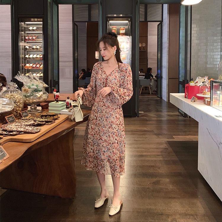 Womens V-Neck Boho Floral Chiffon Summer Party Evening Beach Long Dresses Girl's Sundress