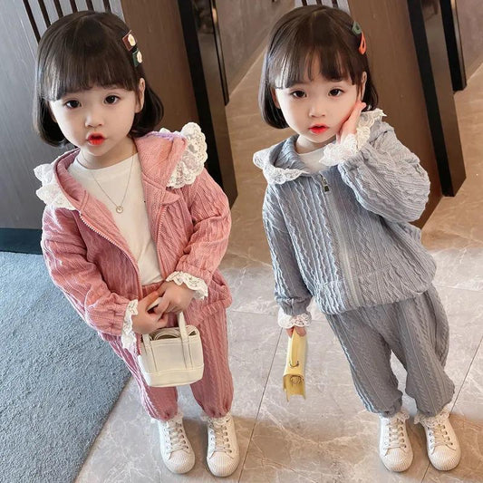 Girls' Suits 2021 Spring and Autumn Children's Two-piece Casual Girl Baby Spring Clothes