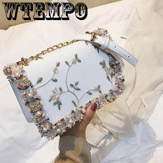 Women's Bag Trend Lace Handbag Shoulder Bag Collision Color Wild Messenger Small Square Bag