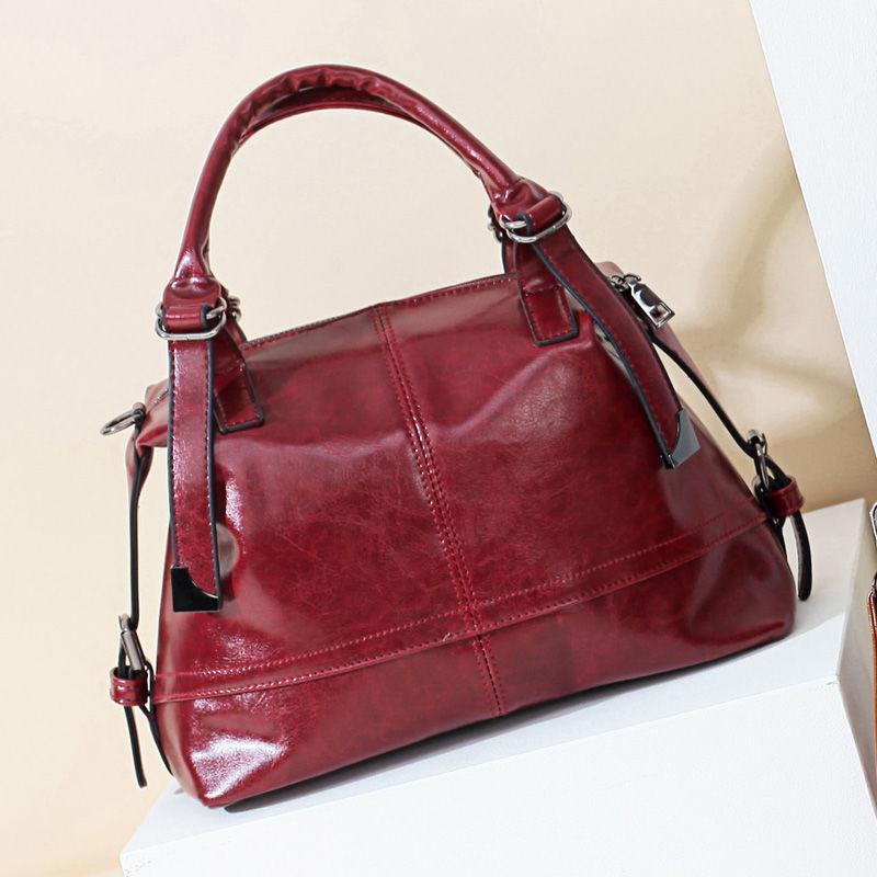 Cowhide Bag Soft Leather Handbag Fashion All-match Large-capacity One-shoulder Messenger Bag