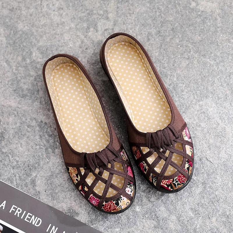 Women's Cloth Shoes Flat Bottom Summer Breathable Round Toe Women's Shoes