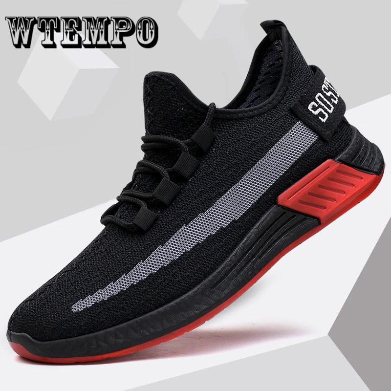 Spring Breathable Large Men's Sports Raised Round Head Flat Heel Lace Up Mesh Shoes