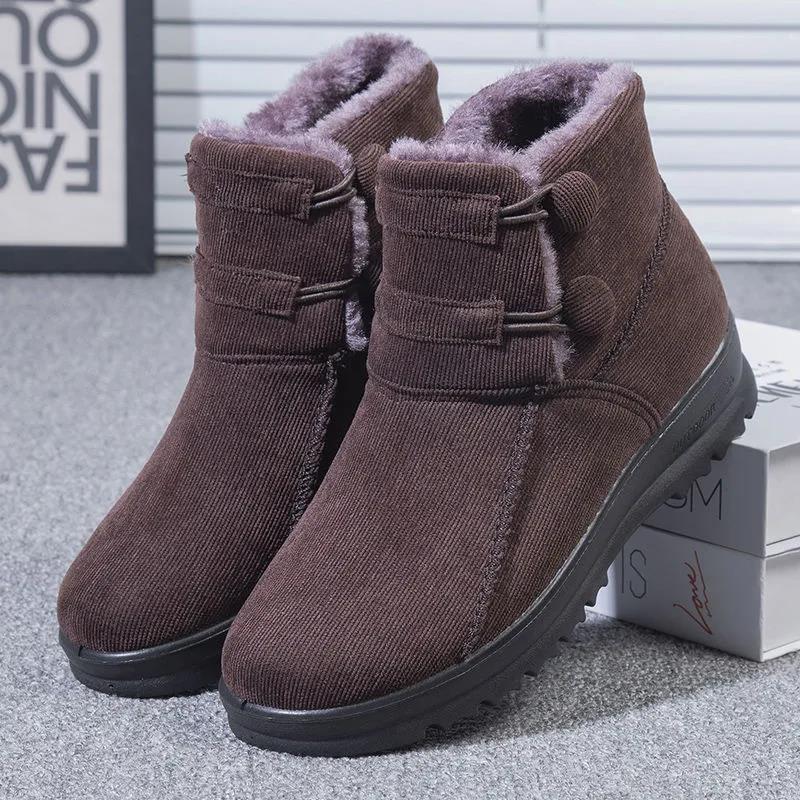 Women's Cotton Plus Velvet Padded Warm Snow Boots Non-slip Wear-resistant Cotton Boots