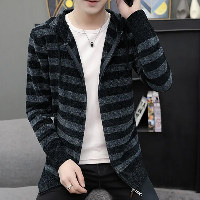 Men's Knitted Cardigan Zipper Sweater Men's Jacket Trend Sweatershirts Spring and Autumn