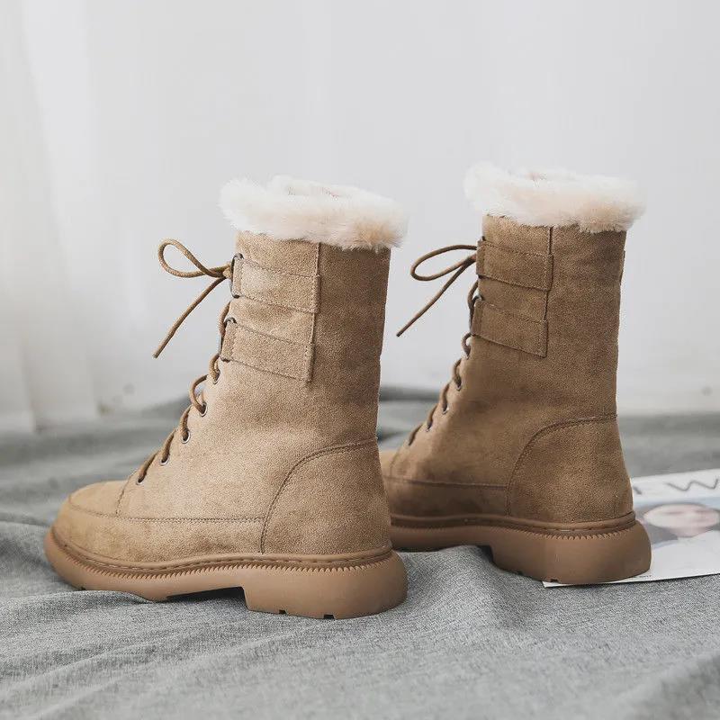 Snow Boots Women's Shoes Short Tube Warm Student Cotton Shoes Thickened and Velvet Autumn Winter All-match Short Boots