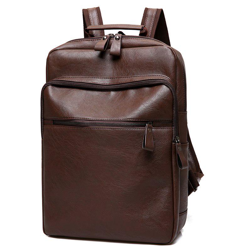 Men pu Leather Backpack High Quality Youth Travel Rucksack School Book Bag Male Laptop Business bagp
