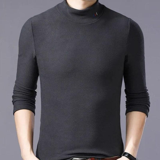 Double-sided Velvet Men's High-neck Long-sleeved T-shirt Plus Velvet Thermal Underwear Plus Size Bottoming Shirt Top