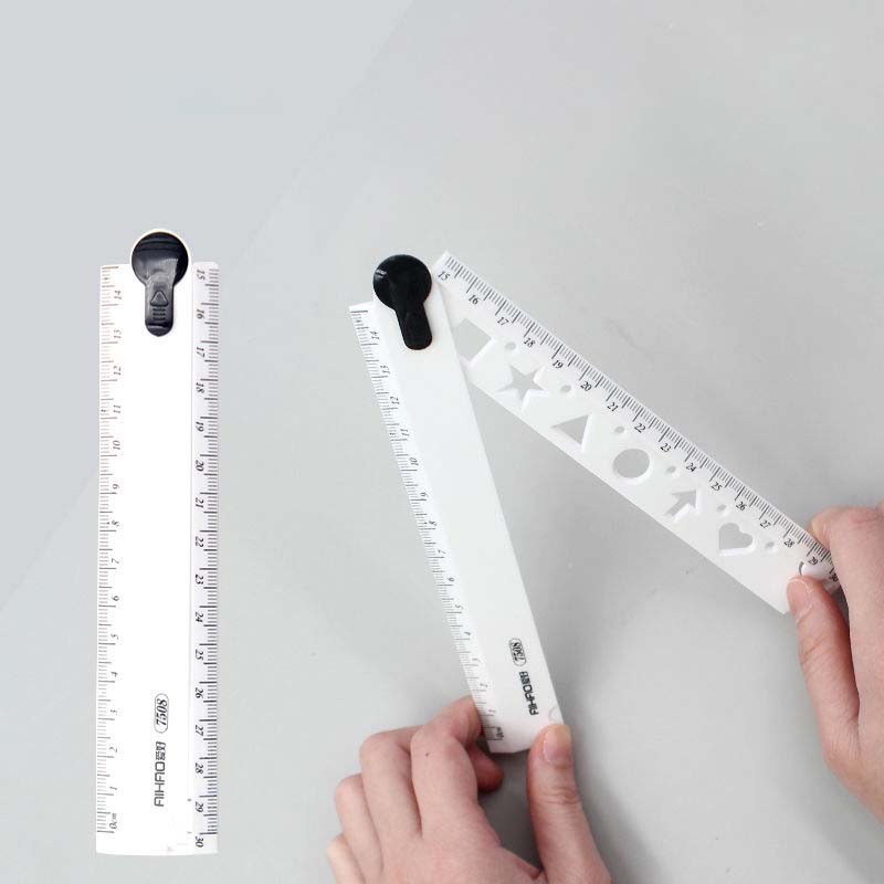 Straightedge Set 30cm Student Folding Multi-function Ruler