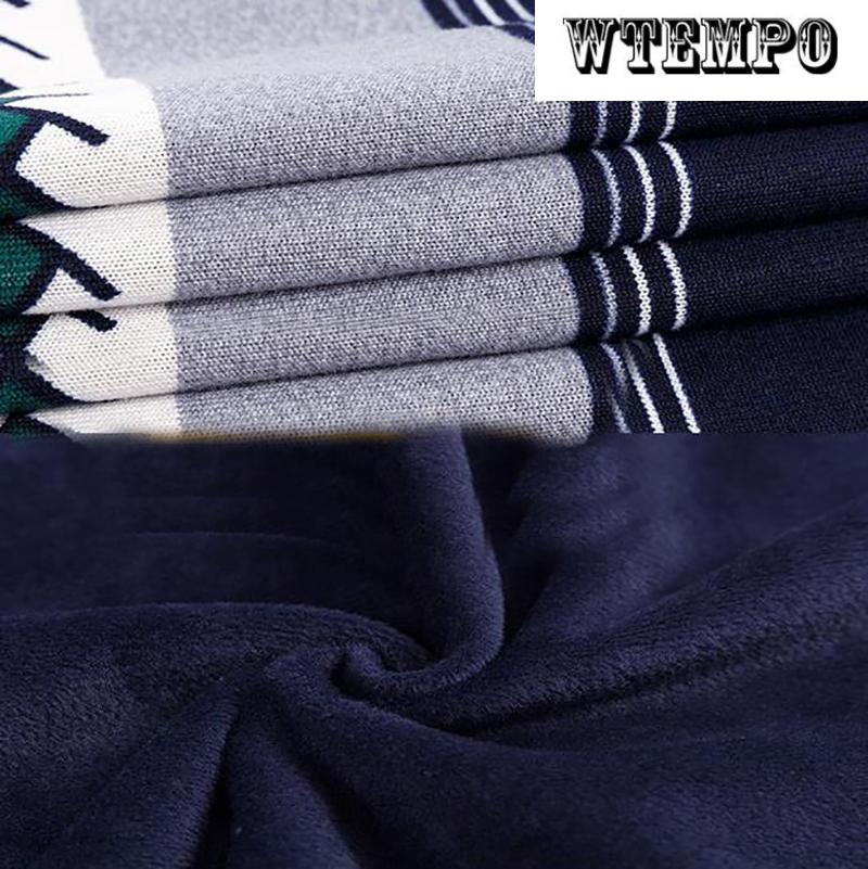 WTEMPO Winter Men Pullover Cashmere Padded Warm Shirt Graffiti Print Shirt Soft and Comfortable Pullover