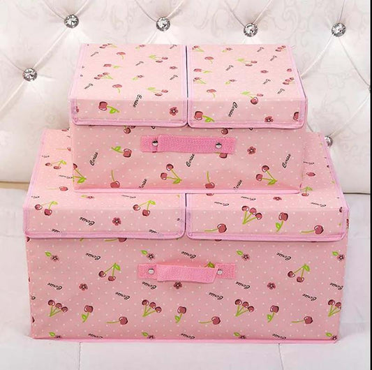Cloth Storage Box Double Cover Storage Box Foldable Underwear Socks Book Storage Box