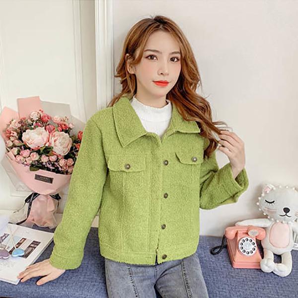 Winter Cashmere Short Women's Coat Women Solid Oversized Jacket