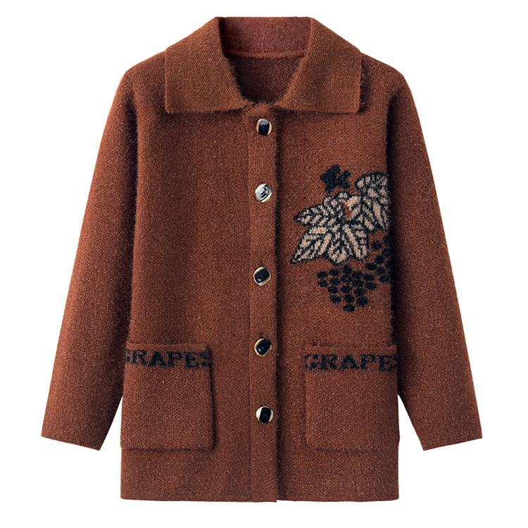 Thick Autumn and Winter Knitted Cardigan Sweater Coat Large Size Wild Sweater Women's Sweater