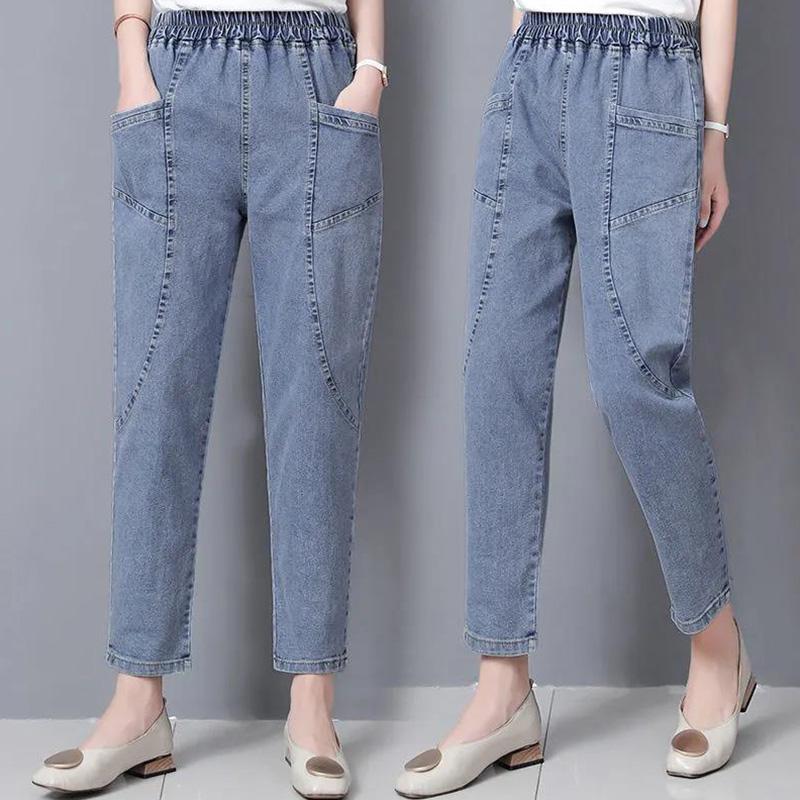 Fashion Mom Jeans Ladies Autumn Thin Harem Pants High Waist Slimming Middle-aged Casual Women's Ninth Pants