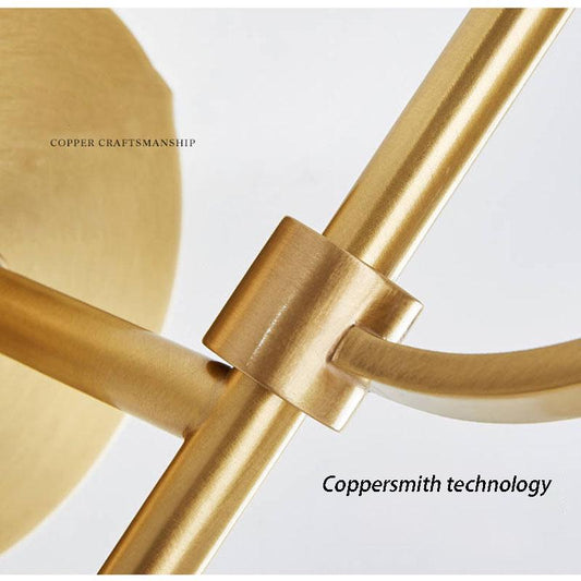 Copper wall lamp post modern light luxury living room study bedroom bedside wall lamp aisle lamp