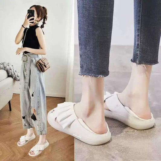 Sandals Women's Summer Jelly Transparent Soles Flat Two-wear Slippers Women's Non-slip Thick-soled Soft Lightweight Simple Sandals
