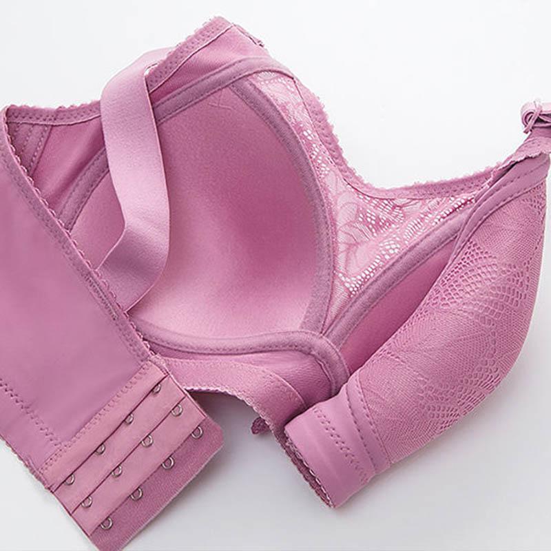 Large Size Thin Section Gathered Anti-glare Adjustment Comfortable Underwear Bra Without Steel Ring Spring and Summer Ladies Breathable Bra