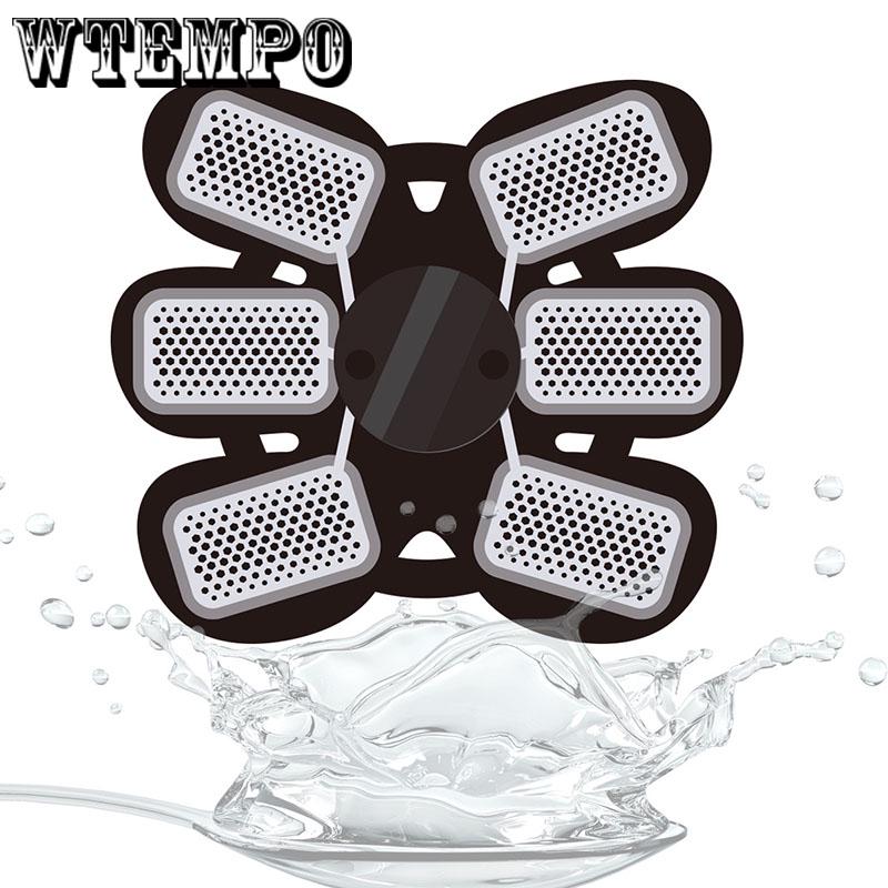 Stimulator 6 Pad Muscle Training Gear Abdominal Exerciser Body Shaper Fat Burning Fitness