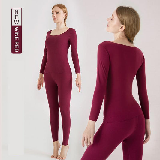 Winter Fashion Long-sleeved Thermal Underwear Set Female Seamless and Comfortable Two-piece Pajamas