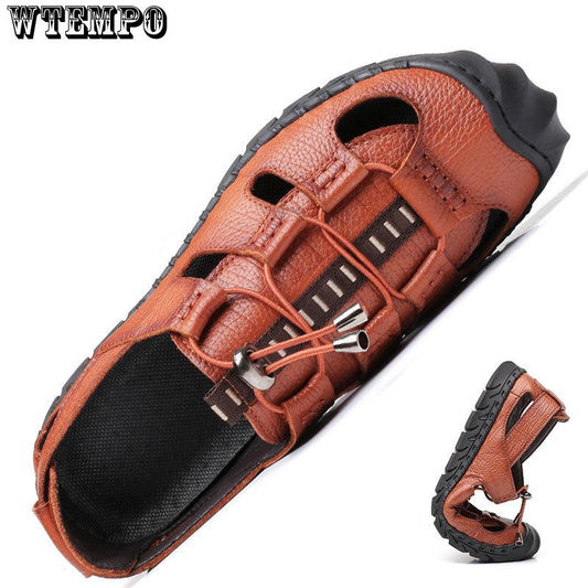 Men Sandals Quality Genuine Leather Men Summer Shoes Classics Comfort Beach Sandals