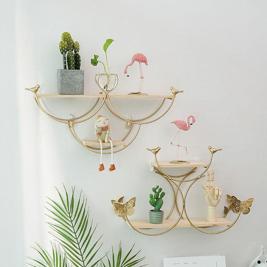 Fashion Rack Free Punching Creative Simple Nordic Style Wall Hanging Decoration Living Room Bedroom Room Layout Decoration Rack