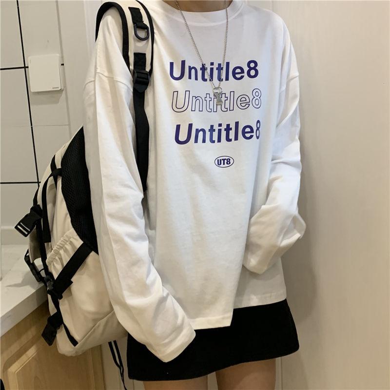 Letters Printed Sweatshirt Women Teens Girls Harajuku Casual Tops Clothes New Pullovers