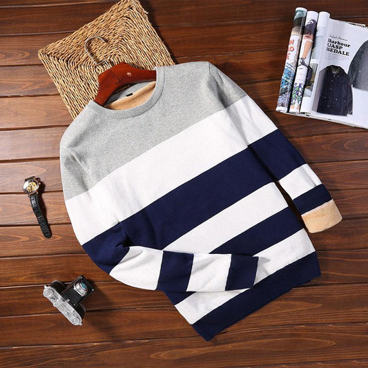 2019 Winter Casual Men's Sweater Stripe Knittwear Mens Sweaters Pullovers Pullover Men Pull Homme