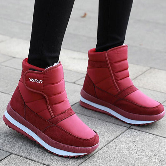Winter Padded Snow Boots Women's High-top Cotton Shoes Mother Shoes Waterproof Short Boots Ladies Footwear