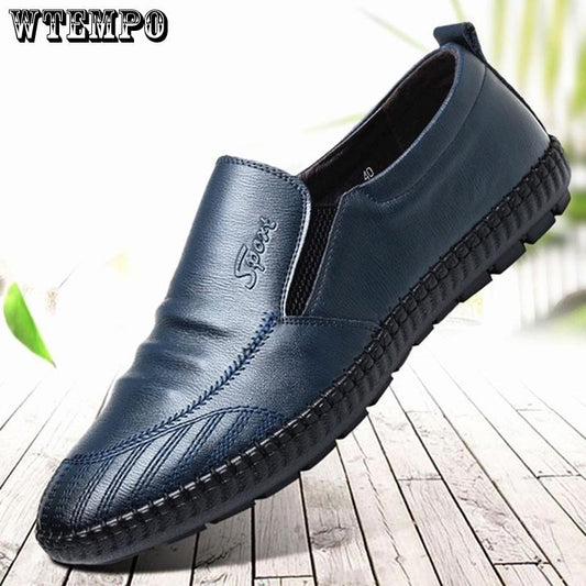 Fashion Men Genuine Leather Shoes Lace Up Casual Footwear Men Soft Flat Base Shoes