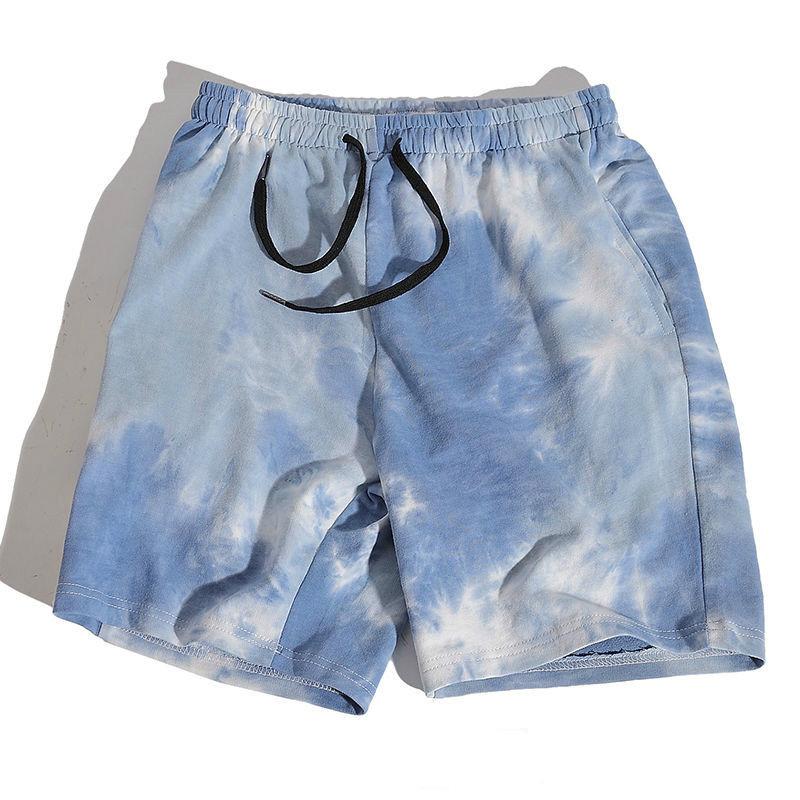 Tie-dye Szorty Męskie Luźne Para 5 Punktów Sportowe Na Wszystkie Mecze Spodnie Na Co Dzień Letnie Spodnie Letnie Spodnie Pięciopunktowe Spodnie