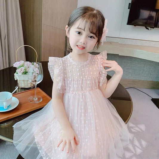 Girls Fluffy Cake Dresses Mesh Skirt Embroidery Ruffle Kids Christmas Party Costume Birthday Tutu Gown Children Clothing