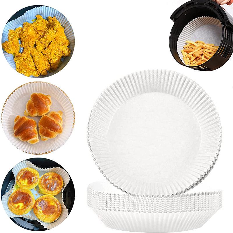Air Fryer Disposable Paper Liner - 100PCS 6.3inch Round Non-Stick Parchment Paper Liners, Oil-proof, Water-proof