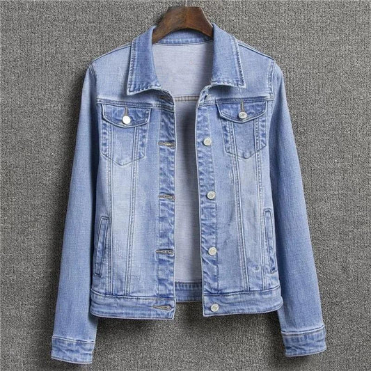 Denim Jacket Women's Autumn and Winter Slim Casual Jeans Jacket Student New Short Top Lapel Classic Denim Coat All Match Jacket