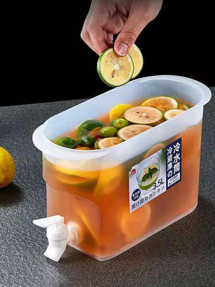 Houseeker 3.5L Large Capcity Water Bottle with Faucet Cold Water Kettle Teapot Container Refrigerator Lemon Juice Jug Pitcher Bottle