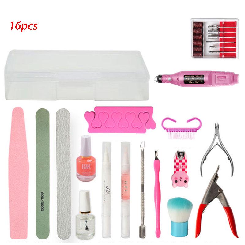 Nail Art set Manicure set 6W UV Lamp nail Dryer Electric Nail Drill nail remover Nail Art Tools