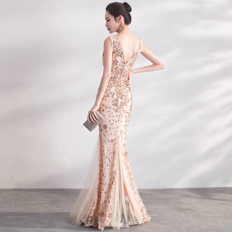 Evening Dress Banquet Noble Elegant Long Sexy Fishtail Toast Clothing Dinner Host Dress