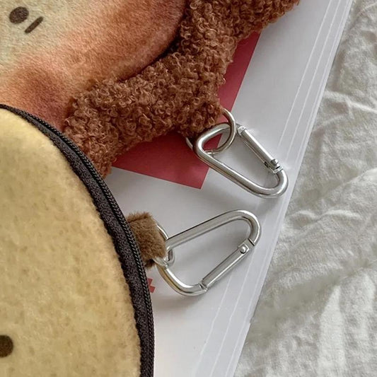 Cute Cartoon Toast Coin Purse Fluffy Messenger Bag Cute Small Bag Wild Mini Bag Girl Student Outing Trip Crossbody Bags