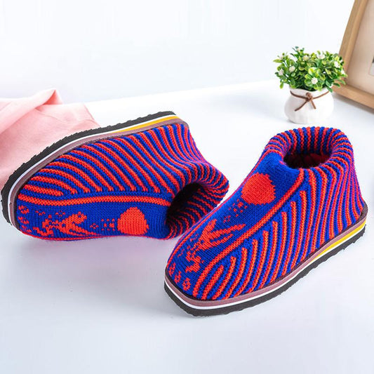 Handmade Cotton Shoes Women's Wool Shoes Home Non-slip Plus Velvet Thick One-step Adult Finished Shoes Warm and Breathable Cotton Slippers