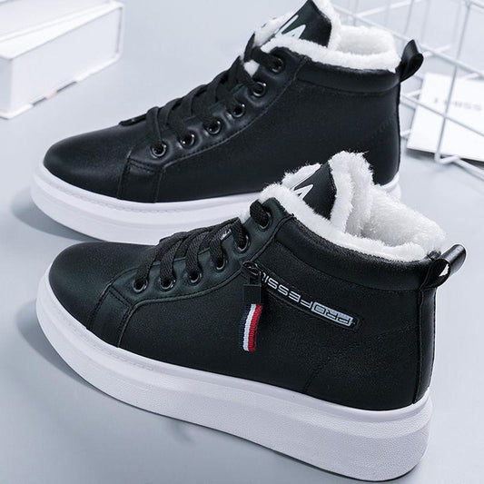 Cotton Shoes Women Plus Velvet Winter Thick Warmth Korean Style All-match Casual Thick Sole Shoes