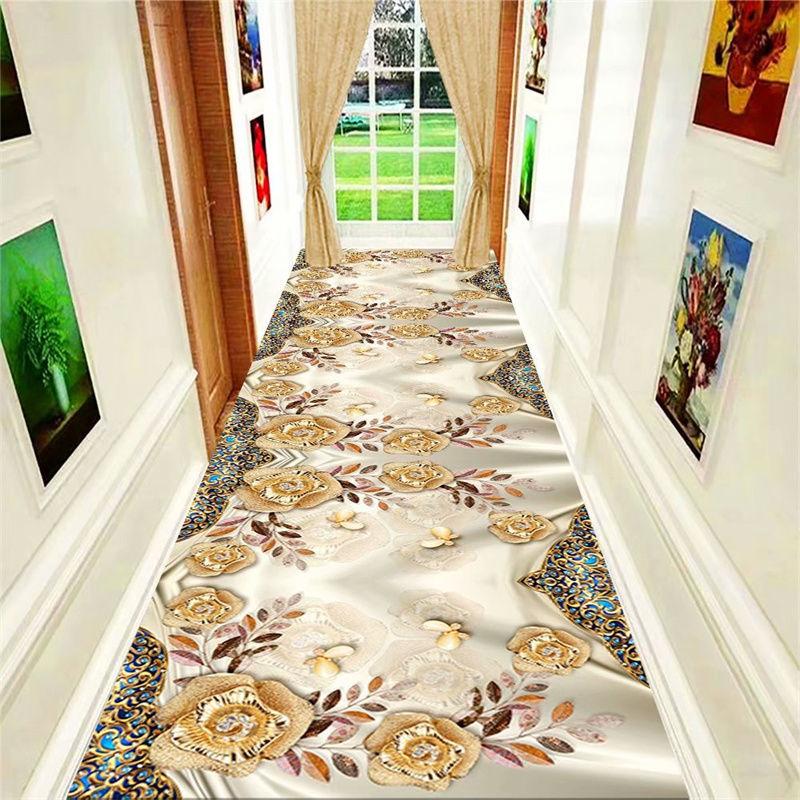 Golden Diamond Velvet Carpet Corridor Aisle Dirty Resistant Blanket Waterproof and Anti-slip Rugs for Living Room