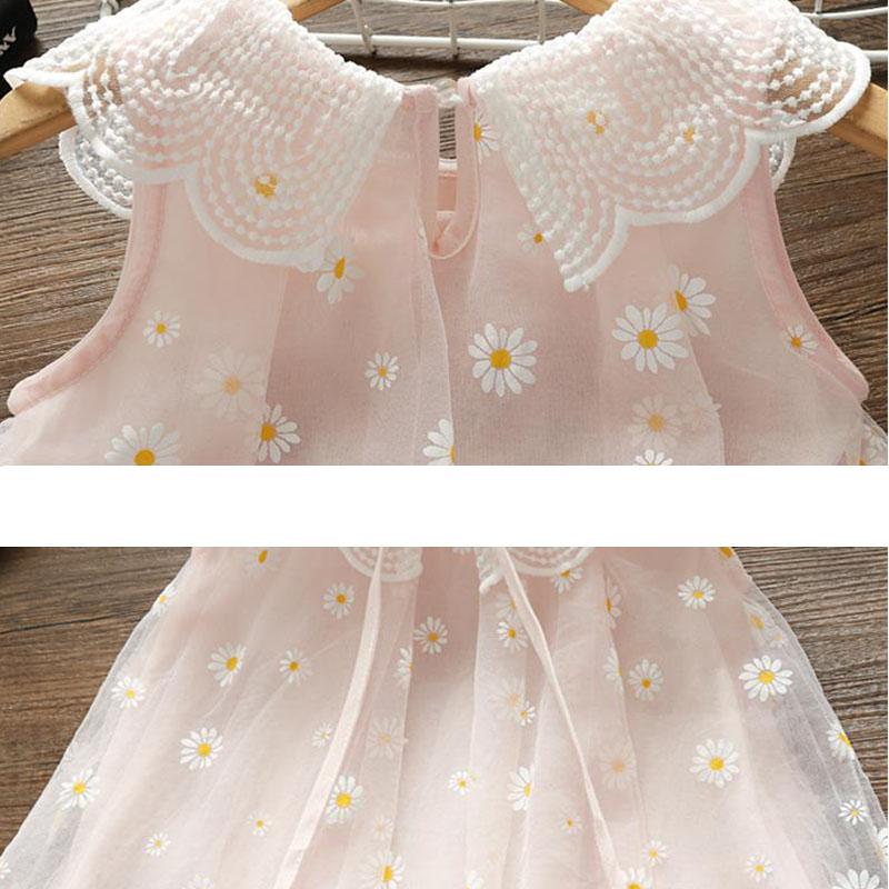 Girls Dress Summer Flower Skirt Girl Baby Cute Princess Skirt Fluffy Girl Sleeveless A-line Skirt Mesh Dress