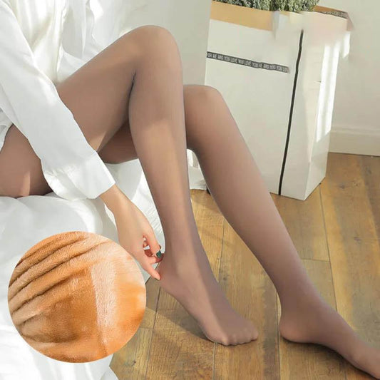 320g Velvet High Waist Fake Fleshy Leggings Plus Velvet Thickening Anti-hook Silk Stewardess Gray Transparent Skin and Thin Warm Pants Women