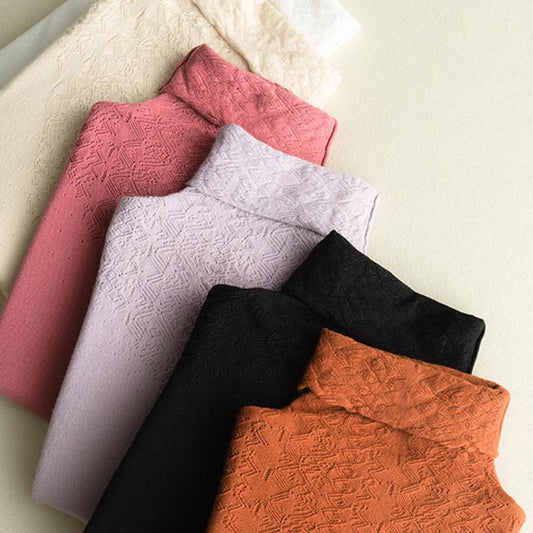 Autumn and Winter Knitted Hollow Wool Sweater Pile Pile Collar Bottoming Shirt Turtleneck Pullover Blouse Women