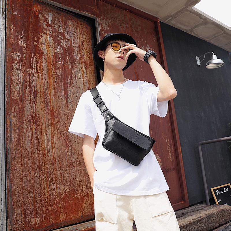 Waist Bag Men's Black Large-capacity Waterproof Shoulder Bag Outdoor Riding Sports Messenger Bag