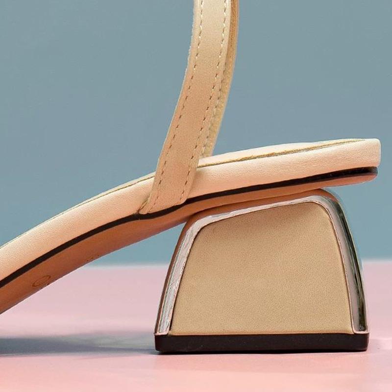 Hairy Sandals Female Summer Fairy Style Thick Heel Mid-heel Fashion High Heels