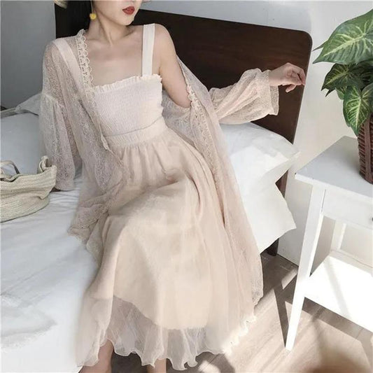 3 Colors Plus Size S-XXXXL Women's Lace Sun Protection Thin Cardigan Beach Mid-length Loose Grace and Temperament