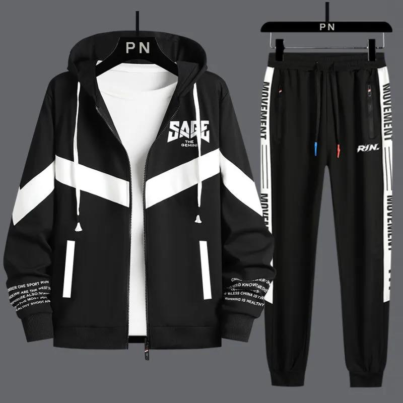 Spring & Fall Teen Sweater Suit Hooded Cardigan Casual Sports Suit School Trend Sportswear for Students