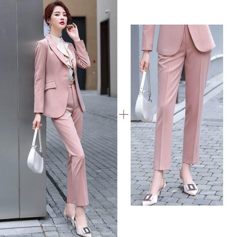 Spring and Autumn Suit Two-piece Suit Temperament Business Wear Fashion Casual Work Wear Formal Jacket Women