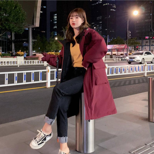 Padded Jacket Women's Autumn and Winter Jacket Korean Board Loose Long Padded Jacket Thick Padded Jacket